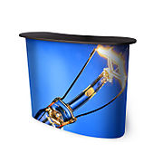 Front view of the popup counter