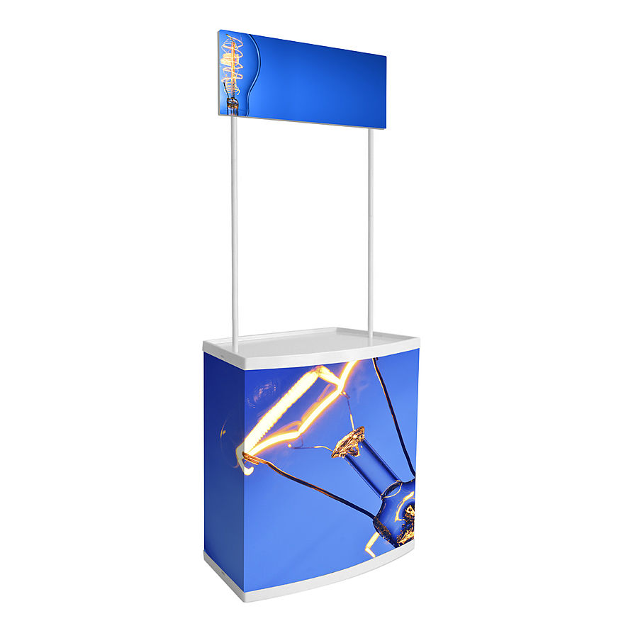 Front view of the popup counter