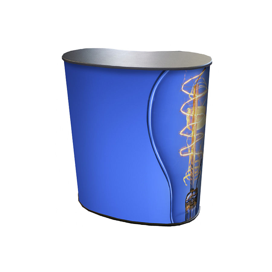 Front view of the popup counter