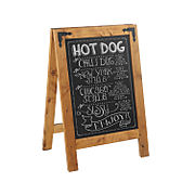Front view of the Pioneer Timber A-Frame Footpath sign with chalk writing