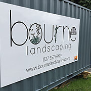 Large 3000mm x 1500mm ACM board glued to the side of a container